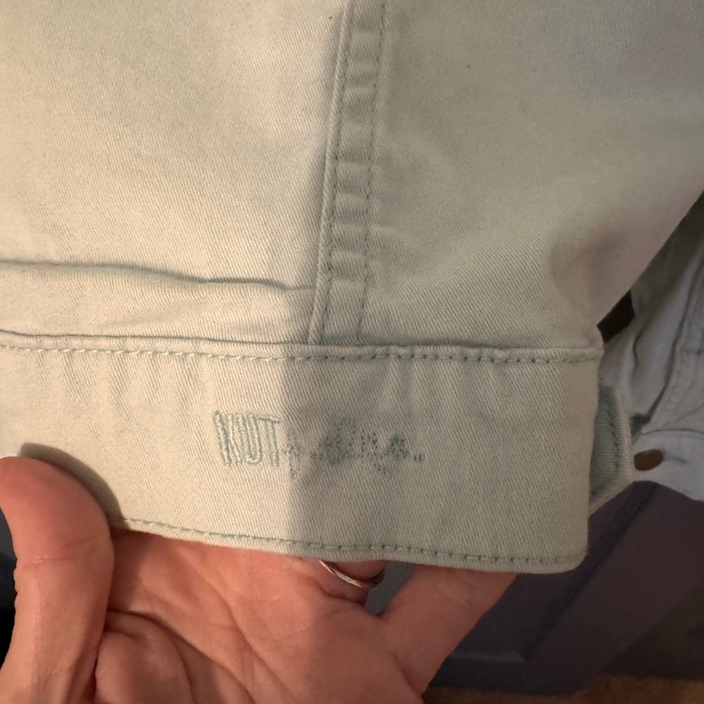 Women's mint green Denim Jacket - Picture 4 of 4
